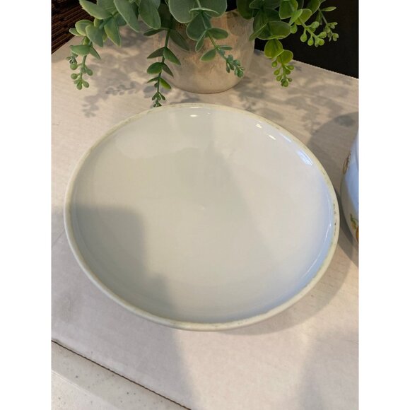 Vintage Ceramic 7” Round "Vegetable Garden" Pattern Casserole Dish with Lid - Picture 10 of 11